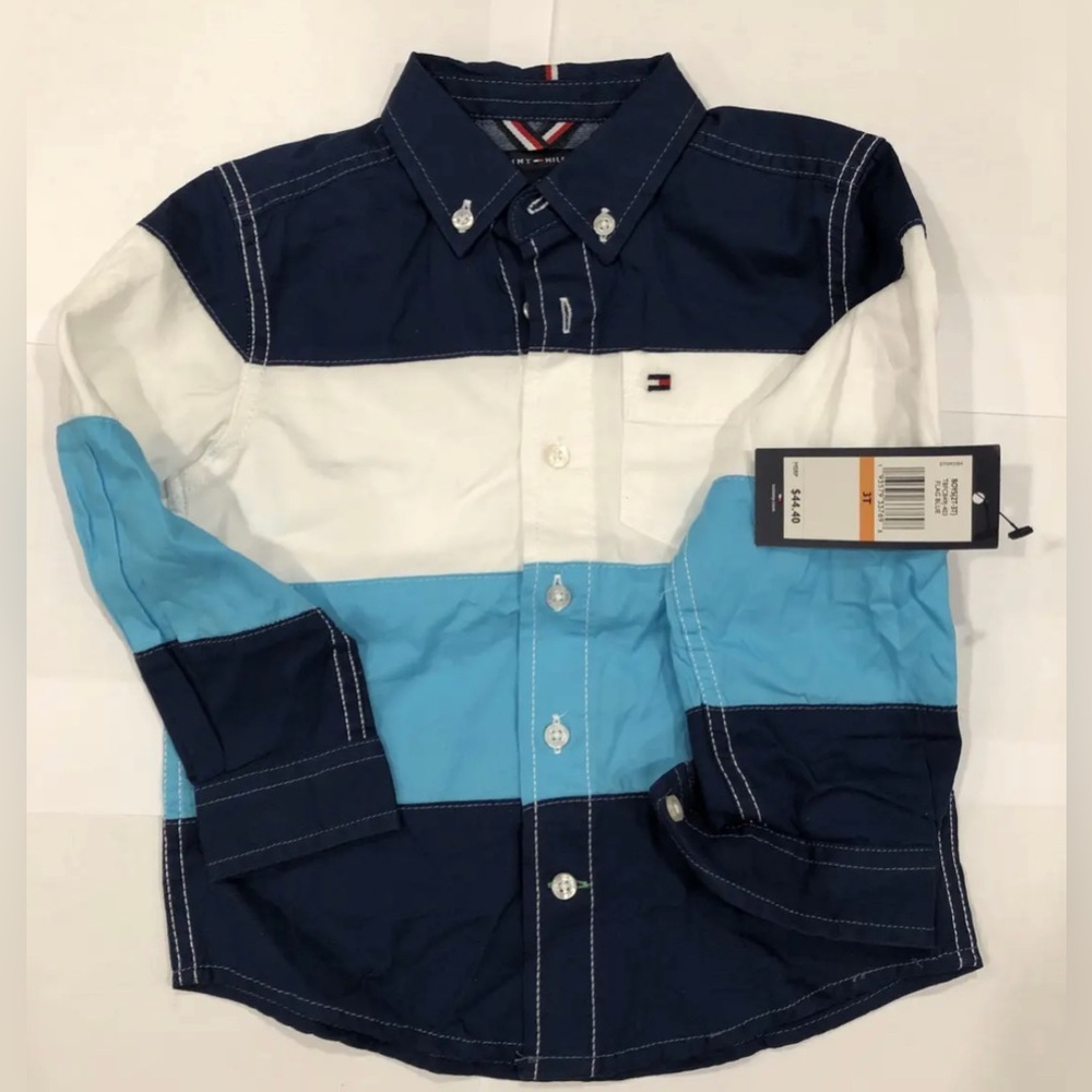 New with Tag! Tommy Hilfiger Boys (3T) Flag Blue Long Sleeve Shirt